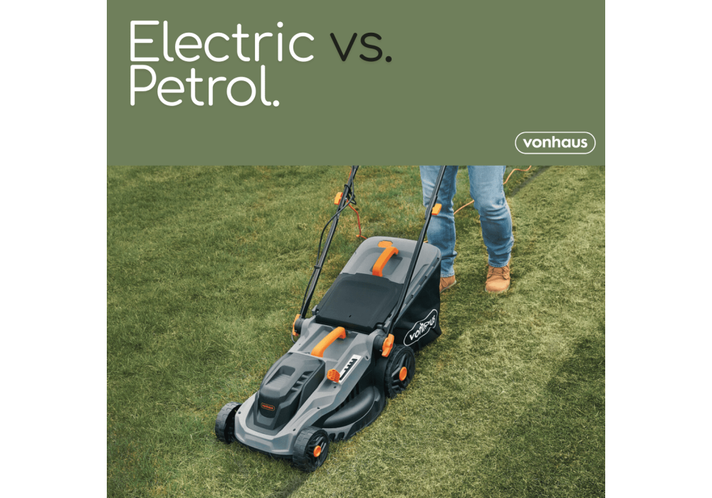 Man using Vonhaus lawnmower