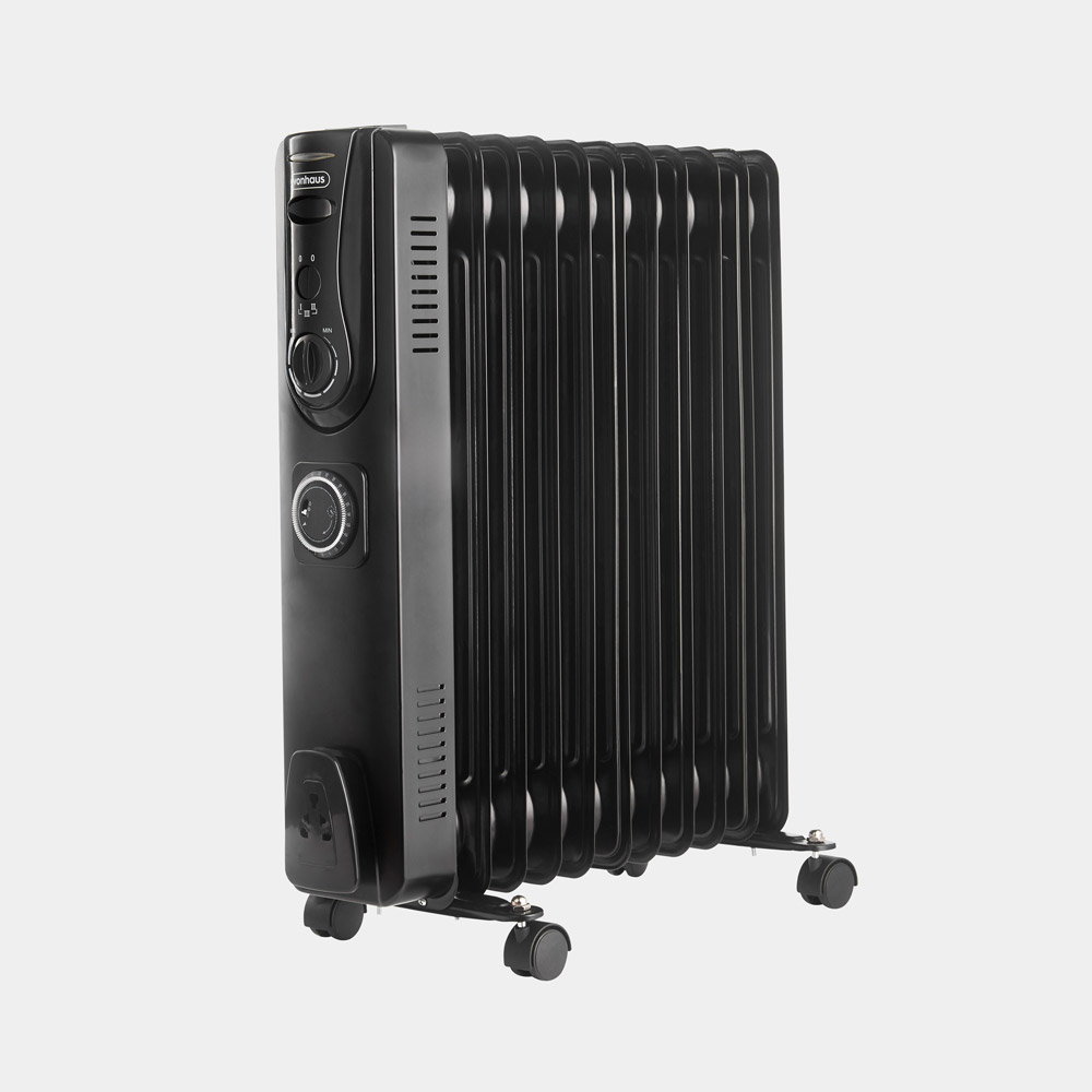 Electric Oil Filled Heater Radiator 11 fin Portable Home Office Thermostat  2500W