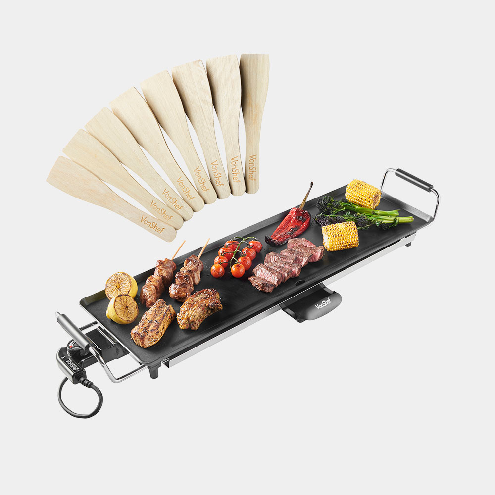 VonShef Electric XL Teppanyaki Barbecue Table Grill Griddle 