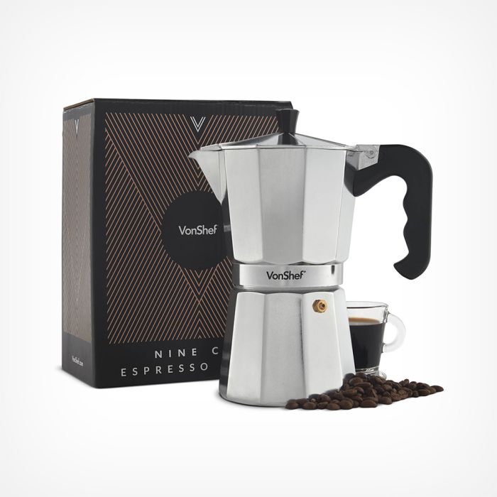 Los Toegeven verbanning 9 Cup Espresso Maker | VonShef