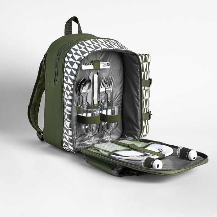2 Person Picnic Backpack | Green | VonHaus