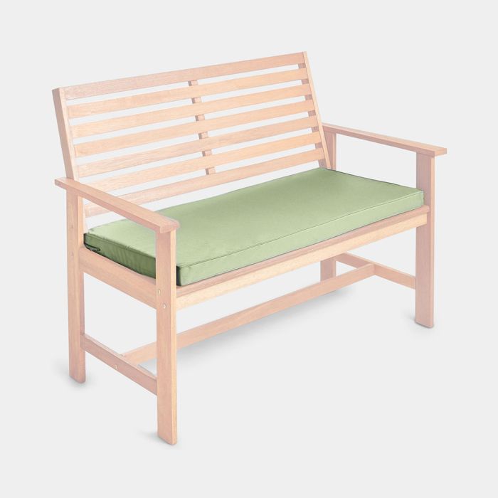 Sage Green Padded Garden Bench Cushion Vonhaus - Padded Seat Cushions For Garden Furniture