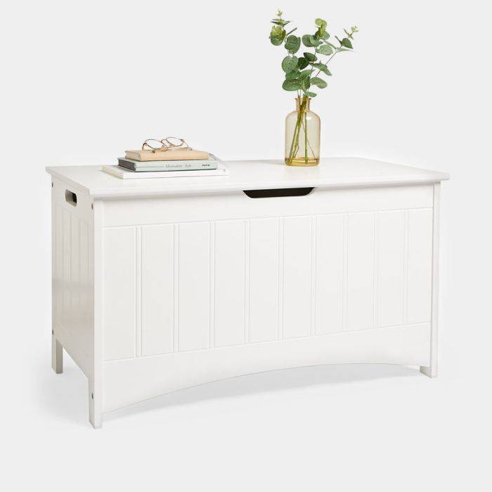 Holbrook White Storage Chest | Bathroom Storage | VonHaus