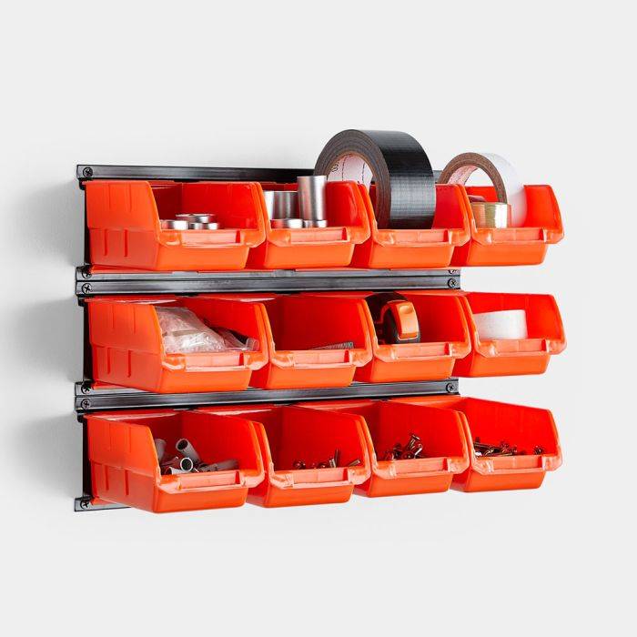 Wall mounted clearance storage containers