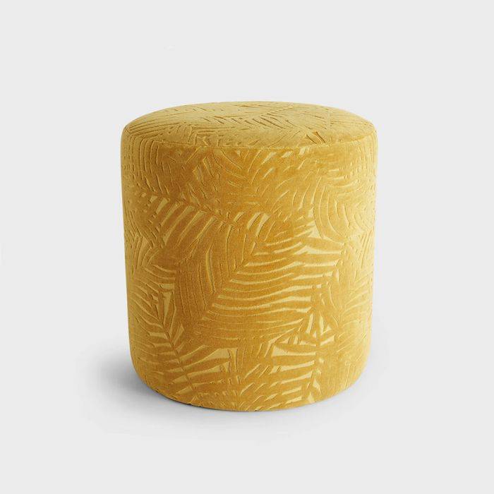 Mustard yellow store round ottoman