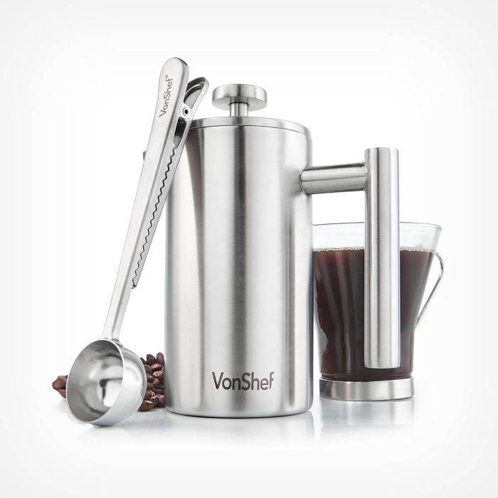 vonhaus.com | 3 Cup Cafetiere with Spoon