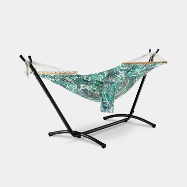 Vonhaus 1 Person Outdoor Garden Hammock Leaf Print