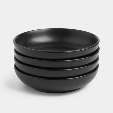 Matte Black Pasta Bowl Set – 4 Piece