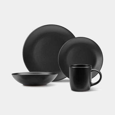 16pc Matte Black Dinner Set
