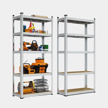 1.5m 5-tier Garage Shelving Units x 2