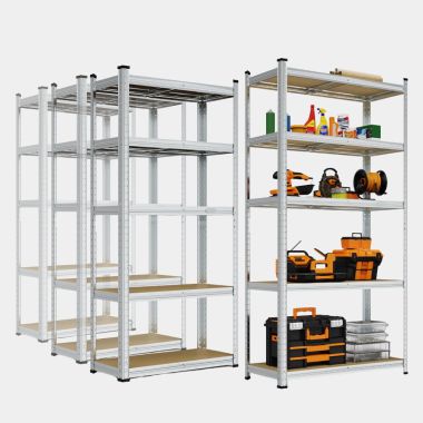 1.8m 5-tier Garage Shelving Units x 4