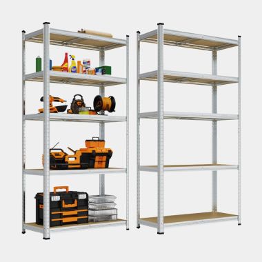 1.8m 5-tier Garage Shelving Units x 2