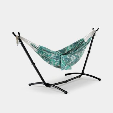 Vonhaus 2 Person Outdoor Garden Hammock Palm Leaf Print