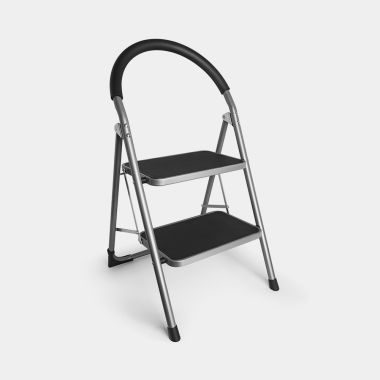 2 Step Folding Ladder With Curved Handle - Open