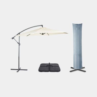 Cream Parasol, Base &amp; Cover Set