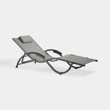 Grey textoline reclining sun lounger