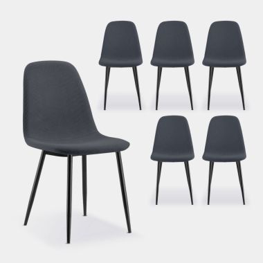 Cavell Charcoal Blue Set of 6 Dining Room Chairs