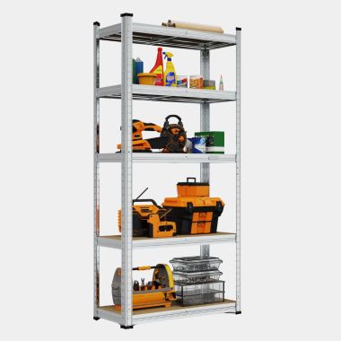 1.5M Galvanised Finish 5-Tier Racking - With Tools