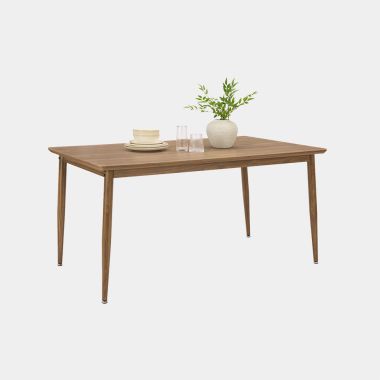 6 Seater Rustic Dark Wood Dining Table - With Items