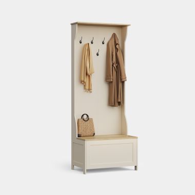 Ash Hall Coat &amp; Shoe Rack Cream
