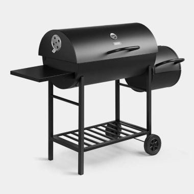 Vonhaus Barrel BBQ Drum With Offset Smoker - Assembled