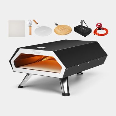 Vonhaus Gas Outdoor Pizza Oven Black - Full Bundle