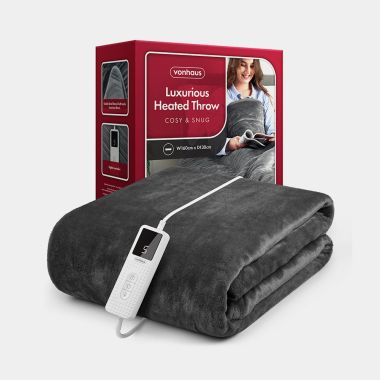 Electric Heated Throw Grey - With Giftbox