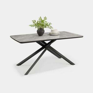 Large 6 Seater Dining Table Rectangular Grey - With Plant Pot