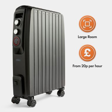Oil Filled Radiator With Closed Fins - Black