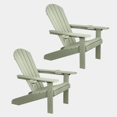 Set of 2 Green Adirondack Garden Chairs - Assembled