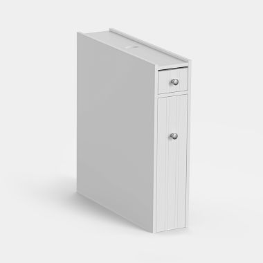 Slim Tall Bathroom Storage Unit With Rolling Drawer