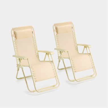 Vonhaus Sun Loungers With Zero Gravity Feel - Set Of 2