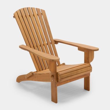 Wooden Adirondack High Back Slatted Chair - Assembled