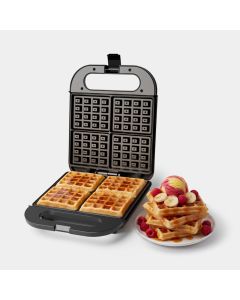 4 Slice Electric Waffle Maker Machine - With Waffles & Ice Cream