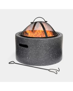 Grey Round MgO Fire Pit - VonHaus
