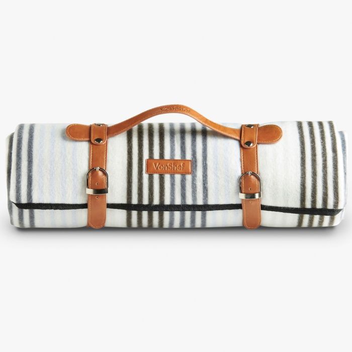 Striped Picnic Blanket Carrier VonShef