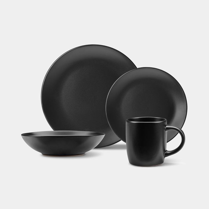 Black Dinner Set Modern Dinner Set VonShef