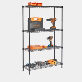 4-Tier Wire Metal Shelving Unit – Black (130 x 80 x 30cm)
