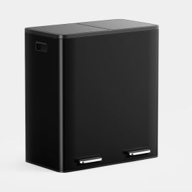 Dual Pedal Stainless Steel Bin - Lids Closed