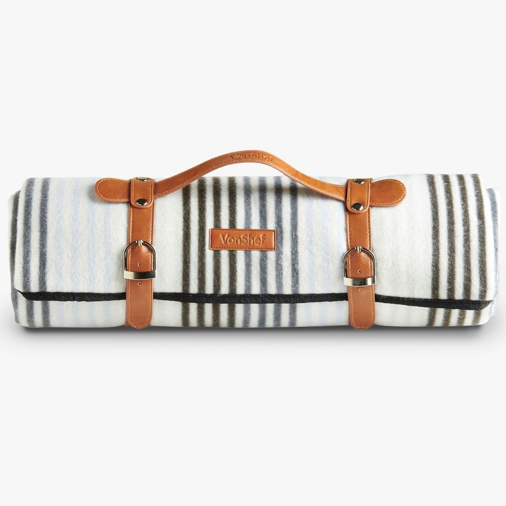 Striped Picnic Blanket Carrier VonShef
