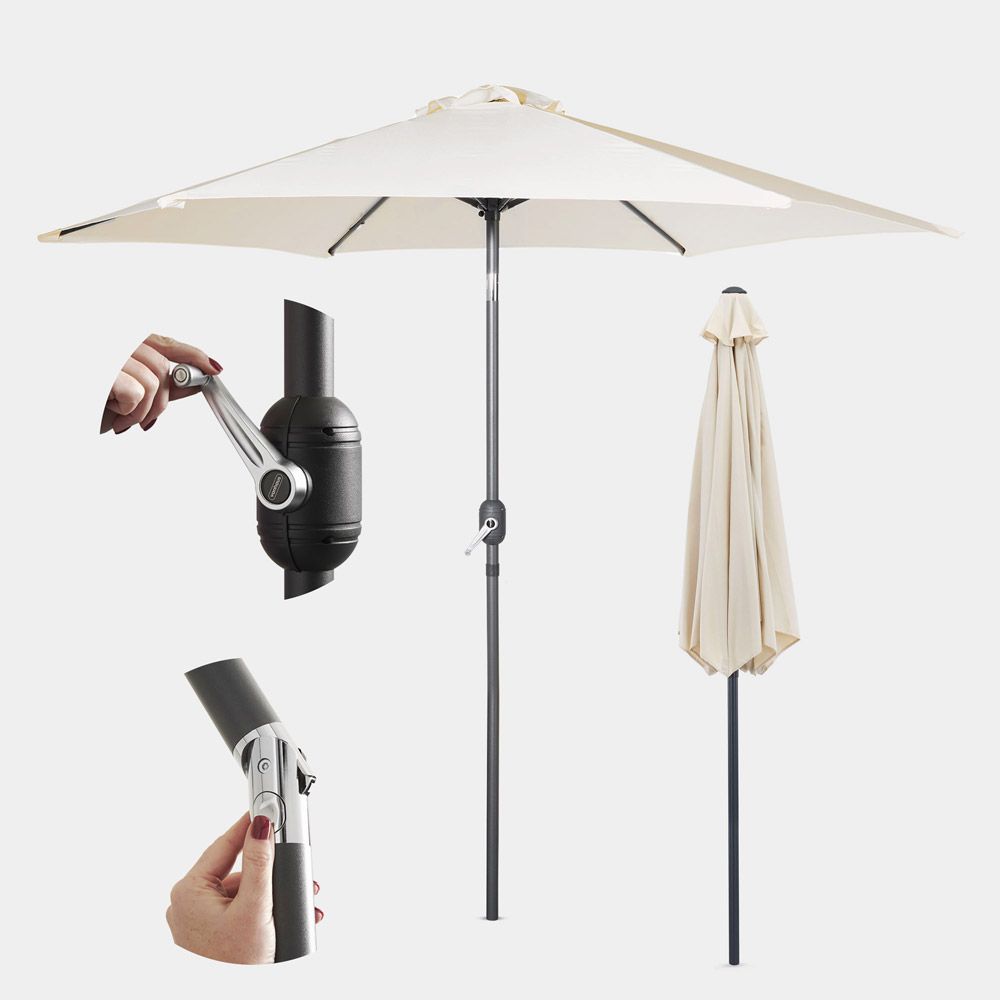 Cream 2.7m Garden Parasol Garden Umbrellas VonHaus