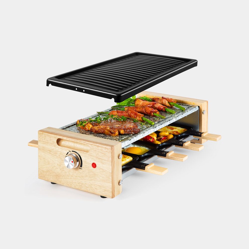 8 Person Raclette Grill & Stone, 1200W