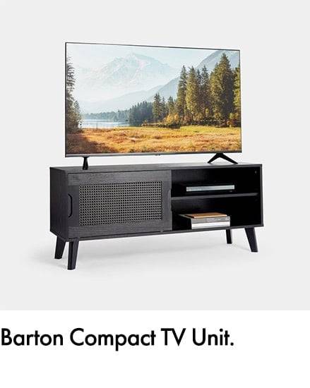 Barton black rattan TV unit