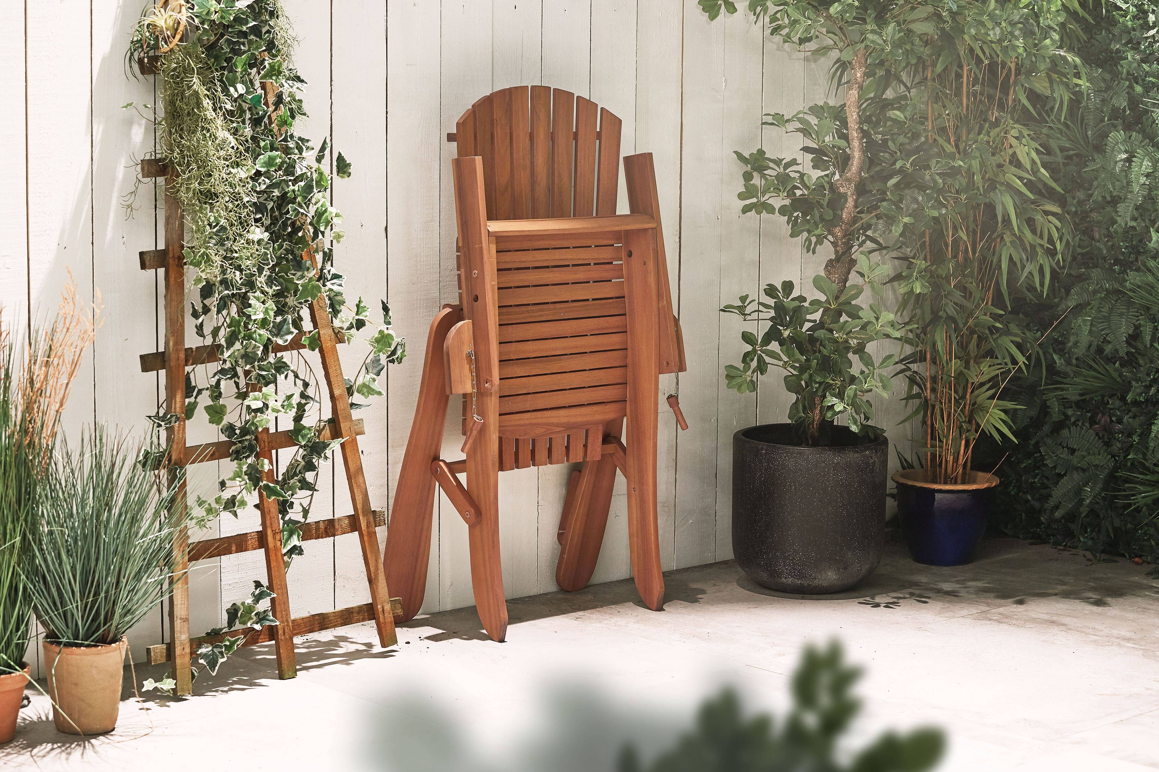 VonHaus folding wooden garden chair