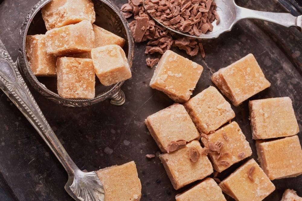 Traditional fudge on a table