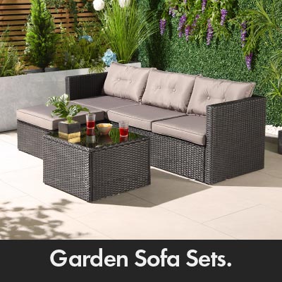 Rattan Garden Sofa Set In Garden