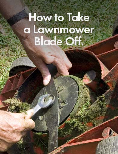 Lawn Mower Blade Being Removed