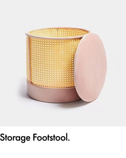 Rattan storage footstool