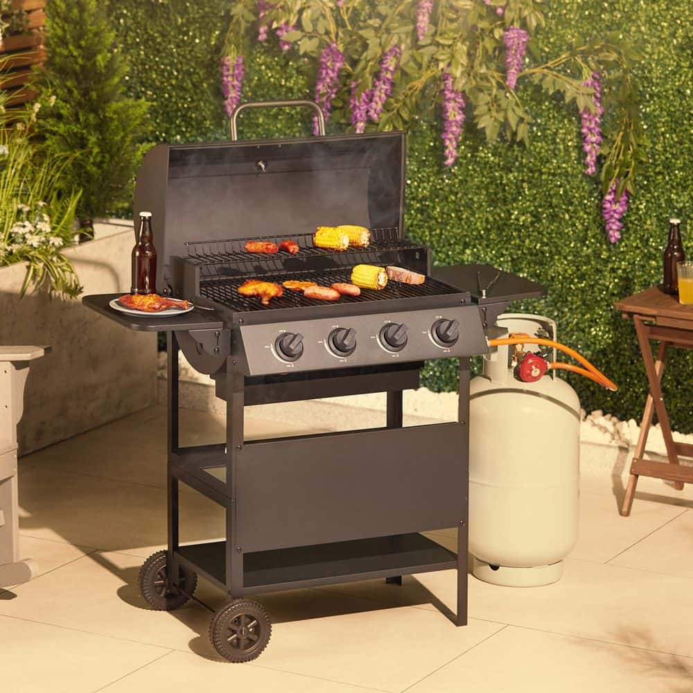 VonHaus Barrel 4-Burner Gas BBQ