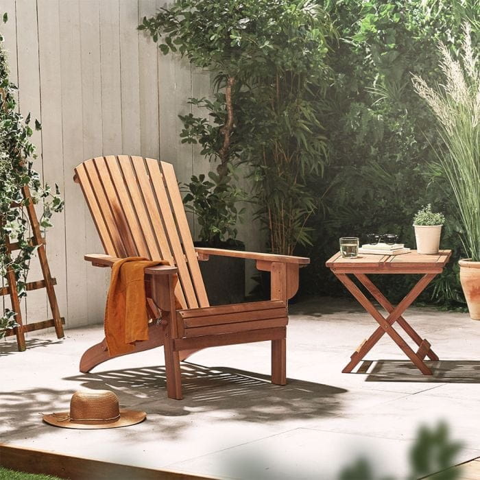 VonHaus Adirondack chair and table on a patio